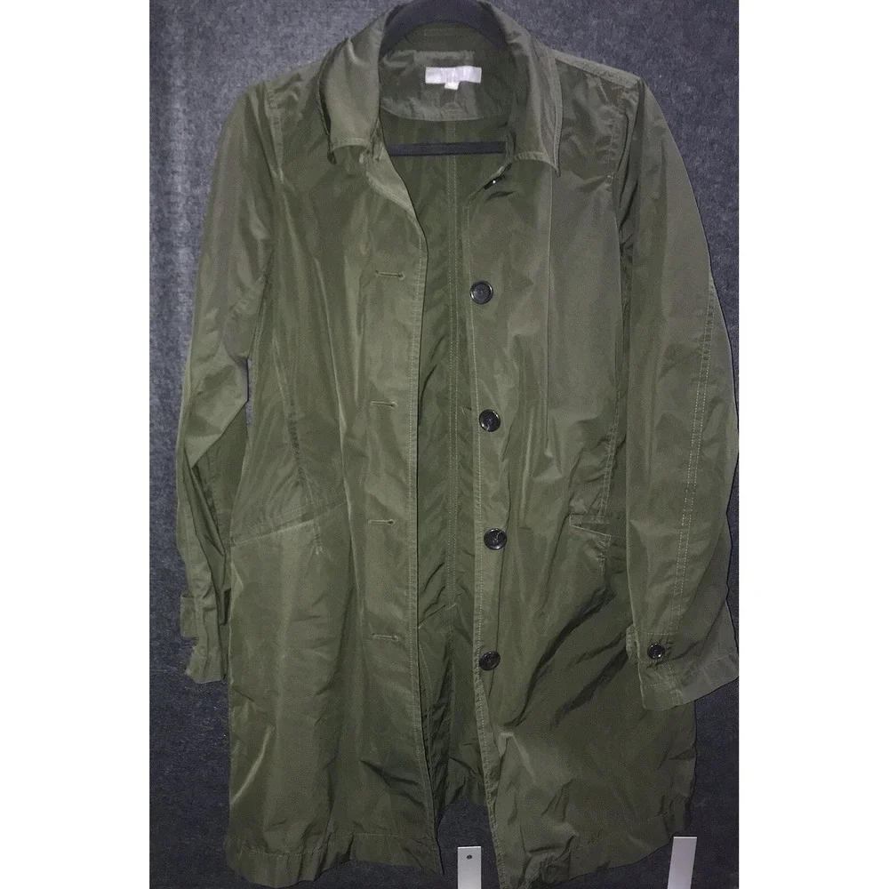 Uniqlo Lightweight Collared Small Rain Coat Wind Proof Jacket Mid Length‎ Green